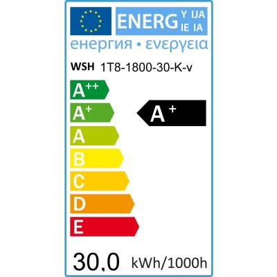 LED T8, 1800 mm, 30 W, 3000 Lumen, klar, 4000K neutralweiß, VDE zertifiziert