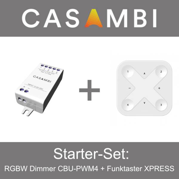 Casambi Starter-Set - RGB-W Dimmer + Funk-Taster