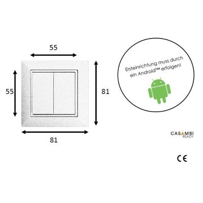 CASAMBI batterieloser Bluetooth Wandschalter - 4-fach, EnOcean, weiss